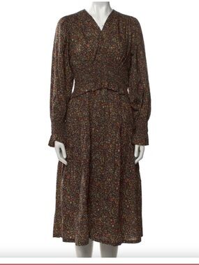 DÔEN Floral Print Midi Length Dress Size S